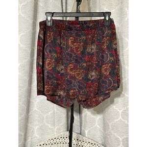 Vintage Victorias Secret London Silk Boxers Crest Coat of Arms Burgundy XL